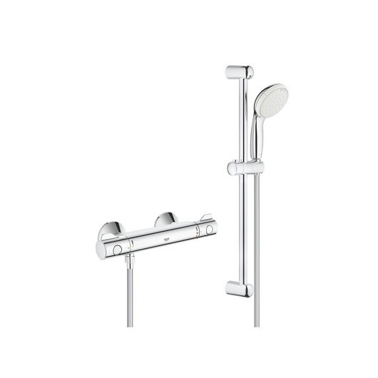 Grohe Tempesta II shower set incl. Grohtherm 800 shower arm chrome