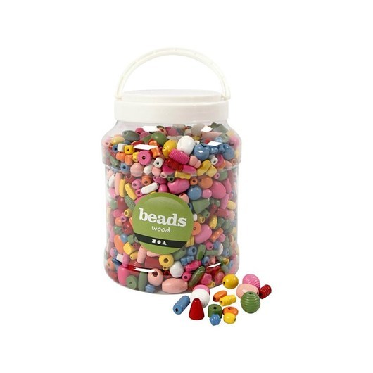 Creativ Company Wooden Beads in Storage Bucket