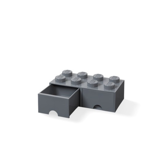 LEGO Förvaring med låda 8, mörk grå