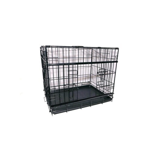 Active Canis - Premium bur med skjutdörr - Svart - 76 x 53 x 61 cm