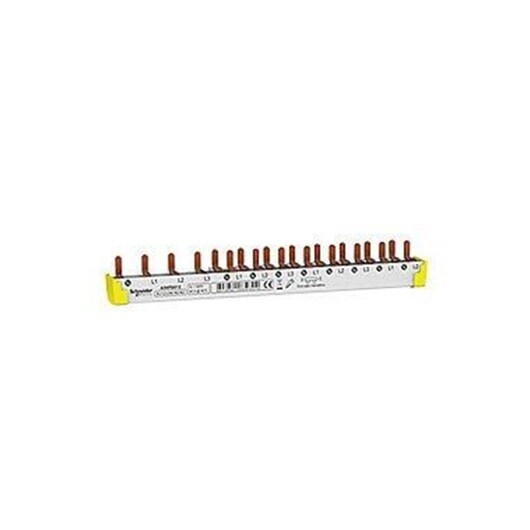 Schneider Electric Loop rail 3PN 12M: 4P RCD 18mm pitch + N L1 N L2 N L3 N L1 N L2 N L3 9mm pitch allows mix of 1P