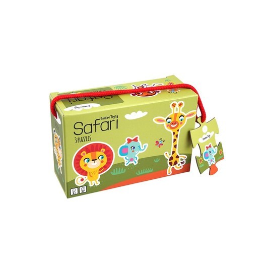 Barbo Toys Little Bright Ones - 3 Puzzles - Safari