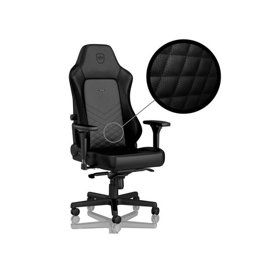 noblechairs HERO Gaming Chair - Black Gaming Stol - Svart - PU-skin - Upp till 150 kg