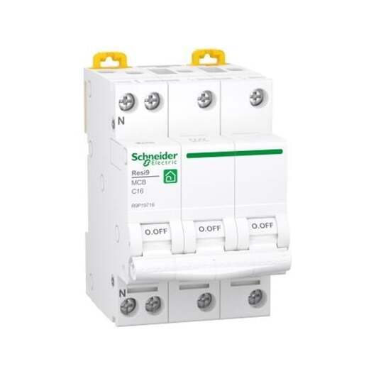 Schneider Electric Resi9 XP MCB/circuit breaker 3PN C-characteristic 16A 6kA 54mm