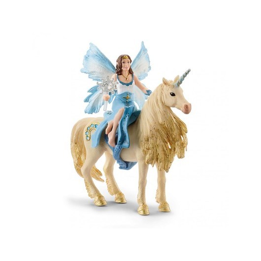 Schleich Eyela riding on golden unicorn