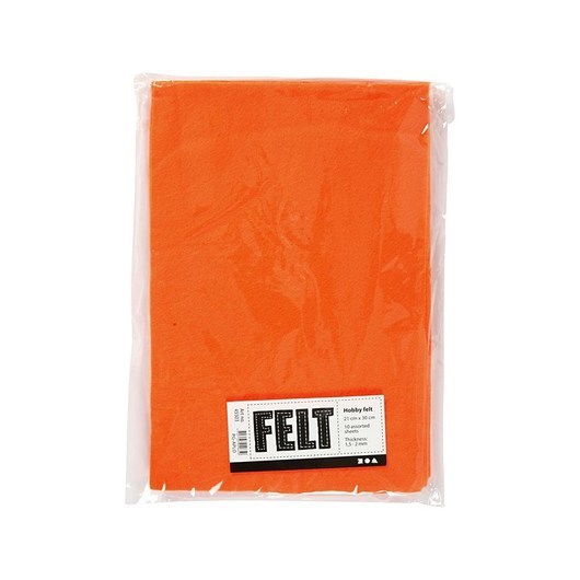 Creativ Company Hobby Felt Orange A4 10 Sheets
