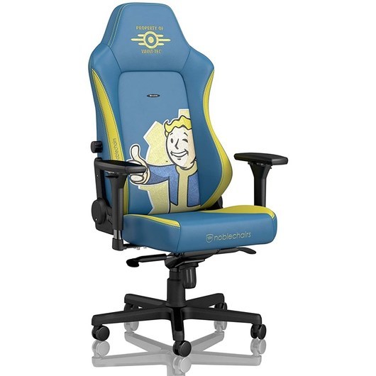 noblechairs HERO Gaming Chair - Fallout Vault Tec Gaming Stol - Blå - PU-skin - Upp till 150 kg