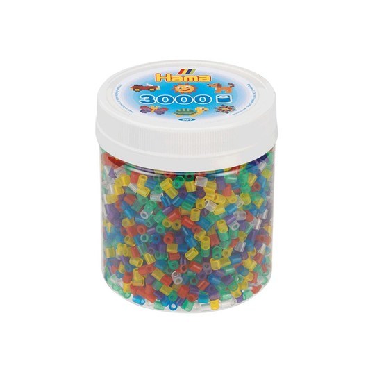 Hama Ironing Beads in Pot - Transparent Mix (53) 3000pcs.