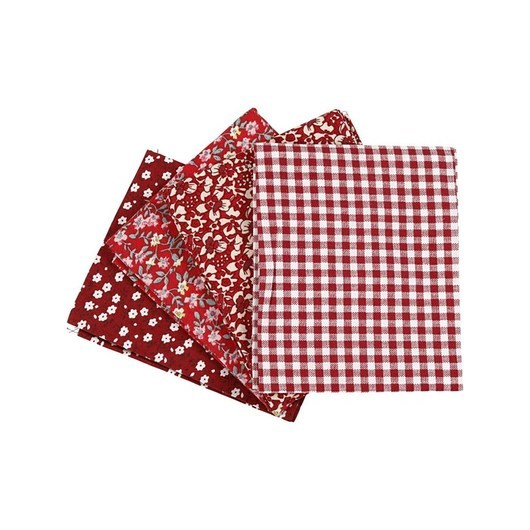 Creativ Company Patchwork Fabric Red 45x55cm 4pcs.