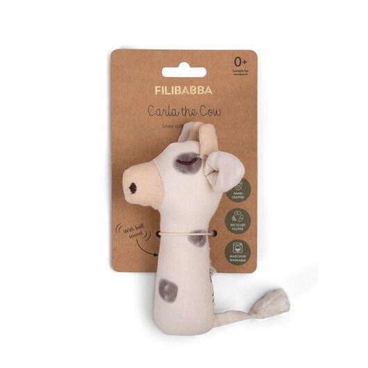 Filibabba - Linen rattle - Cow