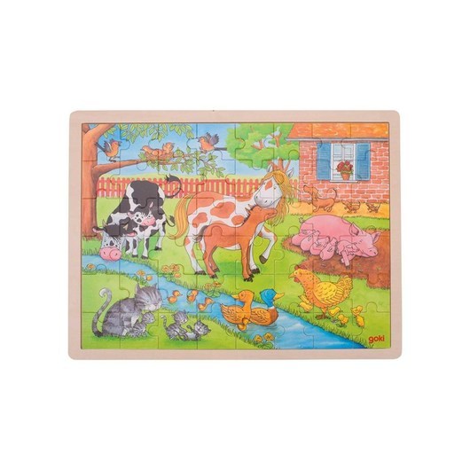 Goki Wooden Puzzle - On the Farm 48pcs. Trä