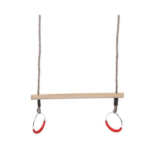 SwingKing Trapeze Wood with Rings