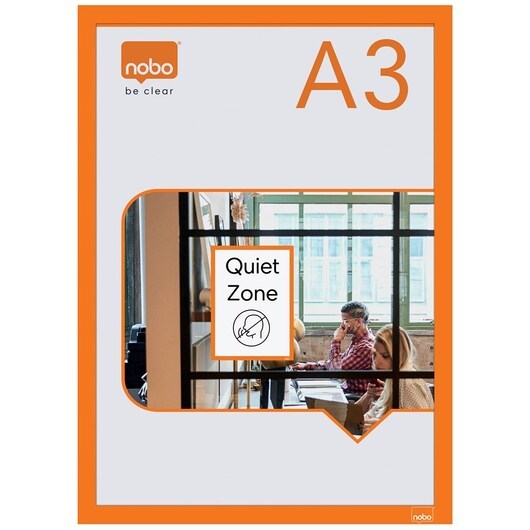 Nobo Självhäftande Magnetisk Affischram A3, Orange