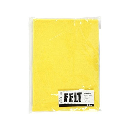 Creativ Company Hobby Felt Yellow A4 10 Sheets