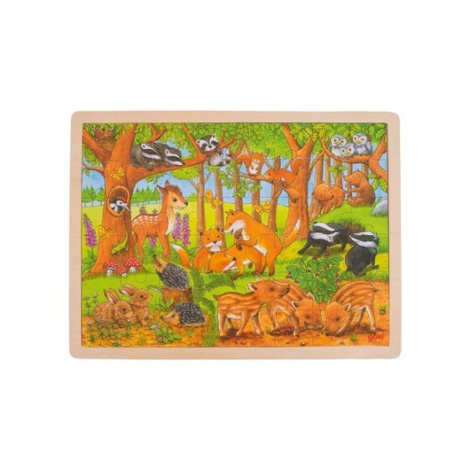 Goki Wooden Jigsaw Puzzle - Forest Animals 48st. Trä