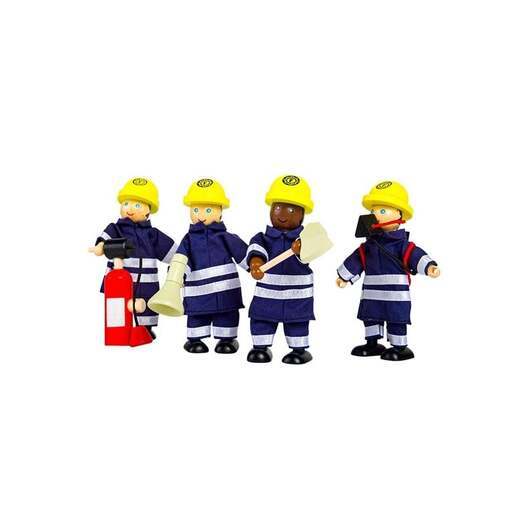 Tidlo Wooden Dollhouse Dolls Firefighters 4 pcs.