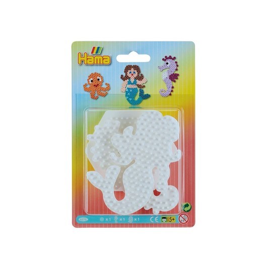 Hama Iron on bead plates - Mermaid Seahorse Hexagon