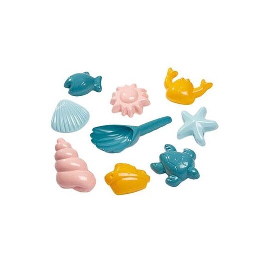 Ecoiffier Shell Sand Molds with Shovel 9 pcs.