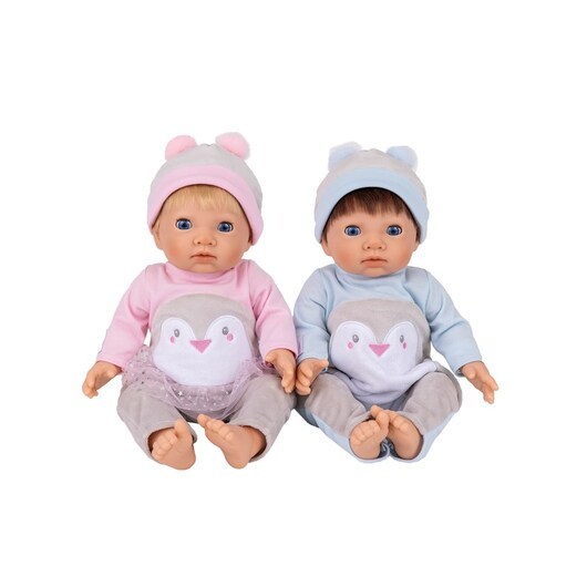 Tiny Treasures Babypingvin Tvillingdocka Set