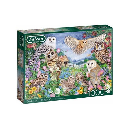 Jumbo Puzzle Falcon - Owls in the Wood (1000 pieces)