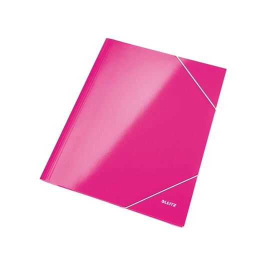 Leitz 3-klaffmapp  WOW A4 kartong Rosa