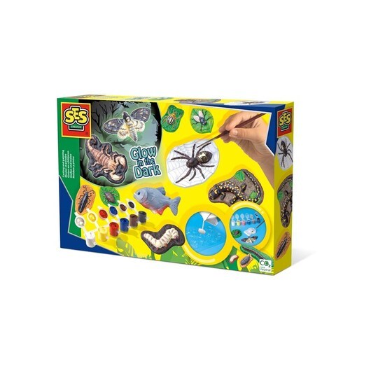 SES Creative Children&apos;s Scary Animals Glow in the Dark Casting and Painting Set