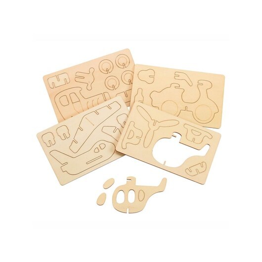 Colorations - Make and Decorate your Wooden 3D Vehicles Set of 4