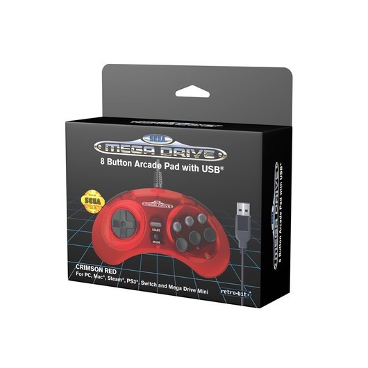 Retro Bit SEGA Mega Drive USB - Crimson Red - Gamepad - Nintendo Switch