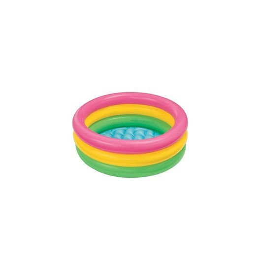 Intex Babypool med mjukt golv 86x25cm (56L) 3-ringars (Sunset Glow Baby Pool) (1-3 år)