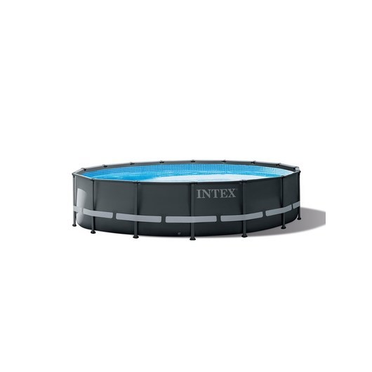 Intex Ultra XTR Rörpool 488x122cm (19.156L) inkl. sandfilterpump 4,5m3/h, säkerhetsstege, markskydd och poolskydd.