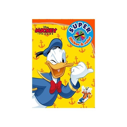 Boek Specials Nederland BV Mickey &amp; Friends Super Sticker &amp; Color Coloring Book