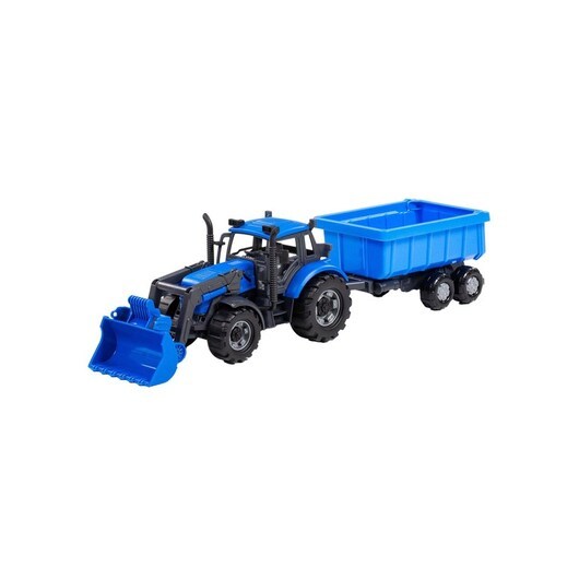 Cavallino Toys Cavallino Tractor with Loader and Trailer Dump Truck Blue Scale 1:32