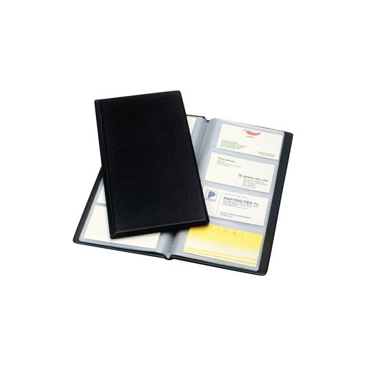 Esselte Business card book - for 60 x 95 mm - capacity: 128 cards - black