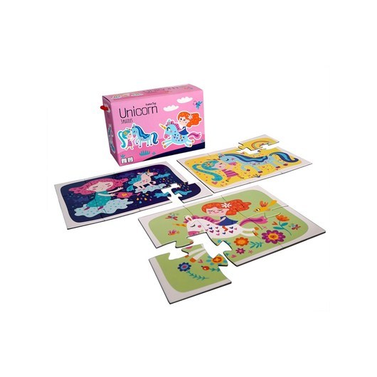 Barbo Toys Little Bright Ones - 3 Puzzles - Unicorn