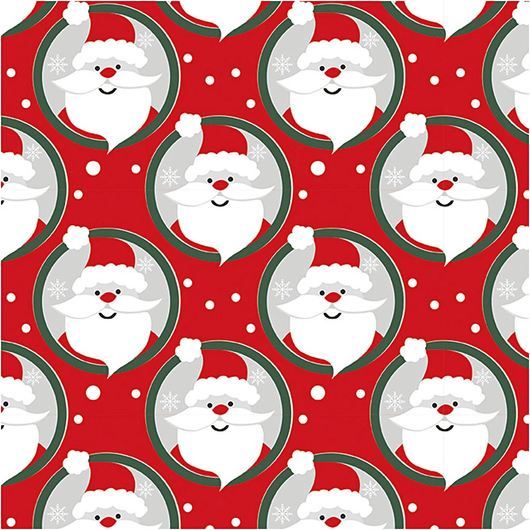 Presentpapper, Jultomte, B: 50 cm, 80 g, röd, 100 m/ 1 rl.