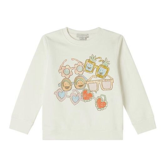 Stella McCartney Kids Sweatshirt - Vit m. Solglasögon