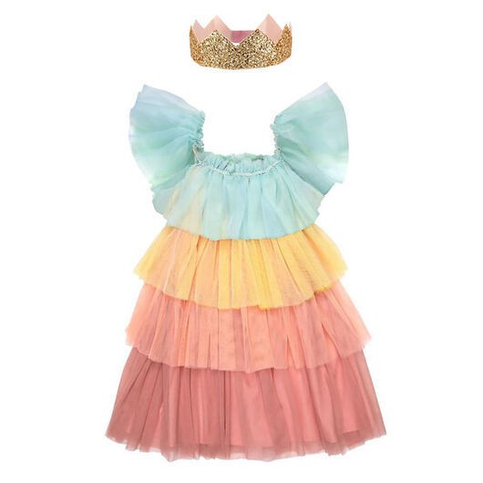 Meri Meri Maskeradkläder - Rainbow Ruffle Princess Klä upp sig