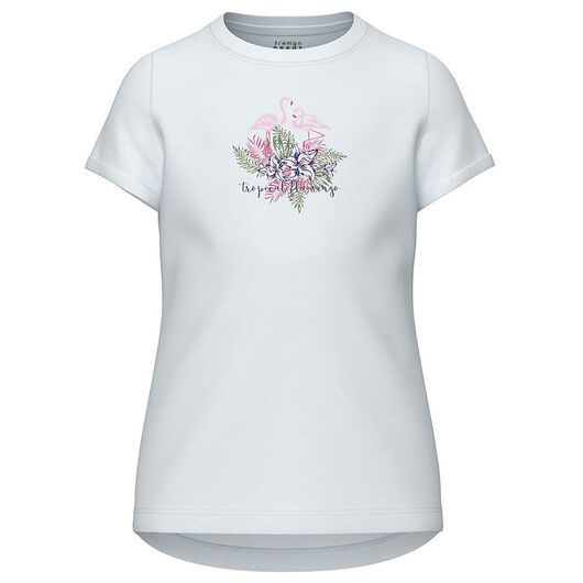 Name It T-shirt - NkfVix - Bright White/Tropical Flamingo