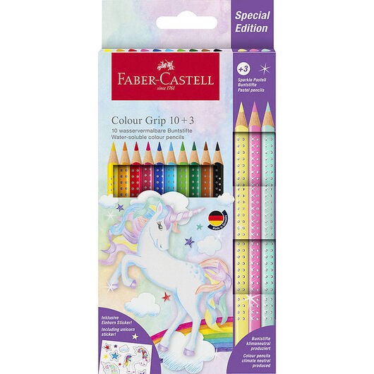 Faber-Castell Färgpennor - Triangulär - Grip Unicorn - 10+3 st