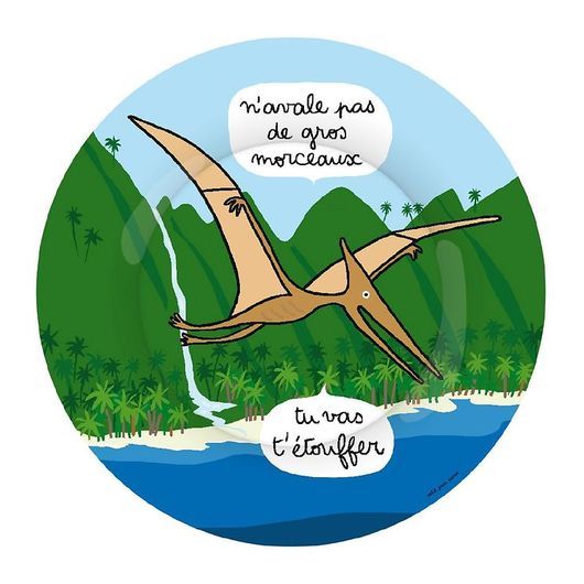 Petit Jour Paris Tallrik - Melamin - Dinosaurier