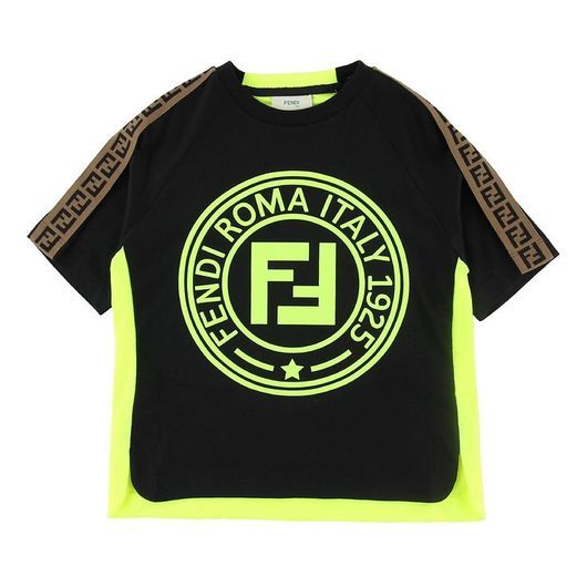 Fendi T-shirt - Svart/Neongul m. Logo