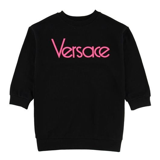 Versace Sweatklänning - Svart/Neonrosa m. Text