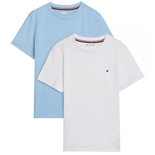Tommy Hilfiger T-shirts - 2-pack - Brunnsvatten Blue/Vit