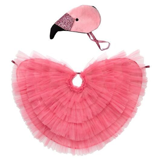 Meri Meri Maskeradkläder - Flamingoklänning och Hatt - Rosa
