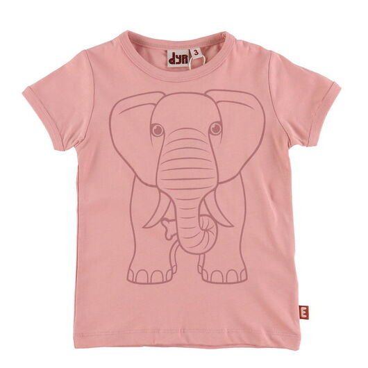 DYR T-shirt - Djursköld - Soft Rose Kontur elefant