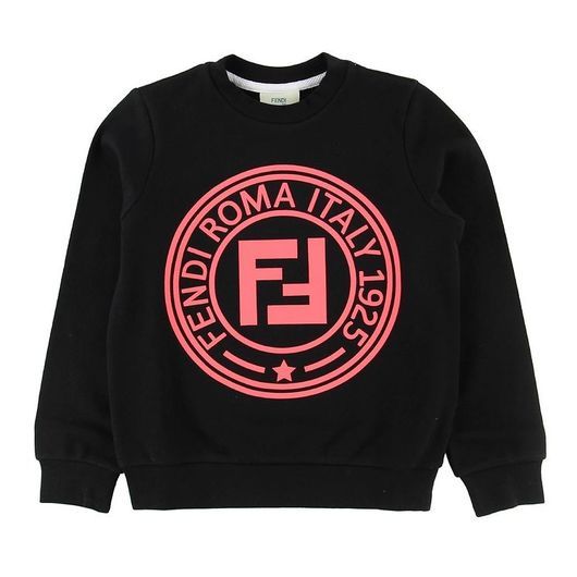 Fendi Sweatshirt - Svart/Neonrosa m. Logo
