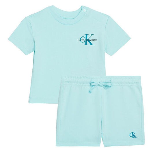 Calvin Klein Set - T-shirt/Shorts - Monogram Logo - Blue Nyans