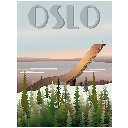 Vissevasse Affisch - 30x40 - Oslo Holmenkollbakken