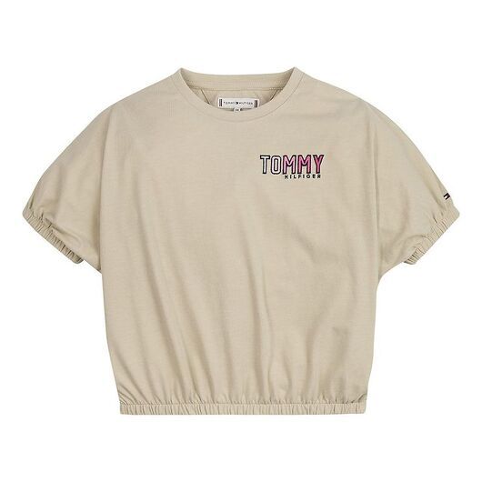 Tommy Hilfiger T-shirt - Cropped - Tommy Embro - Savannah Sand