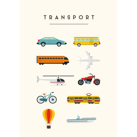 Citatplakat Affisch - Barnaffisch - Transport - A3